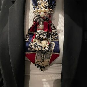 Elegant Red and blue women’s necktie